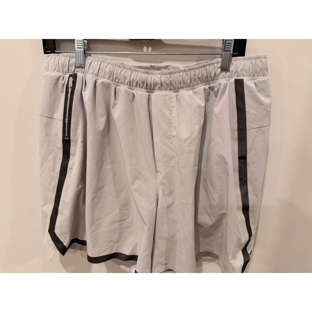 Lululemon Mens Shorts XL Gray Black Trim Athletic Training Running